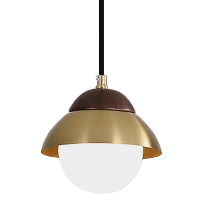 Подвесной светильник Roch Pendant Wooden Eco Light Коричневый Латунь в Новосибирске | Loft Concept 