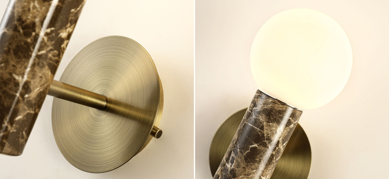 Бра с декором под коричневый мрамор Shaw Marble - фото