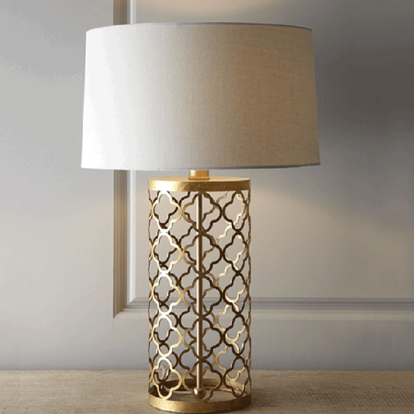 Настольная лампа Regina-Andrew Design Quatrefoil Drum Lamp Латунь в Новосибирске | Loft Concept 