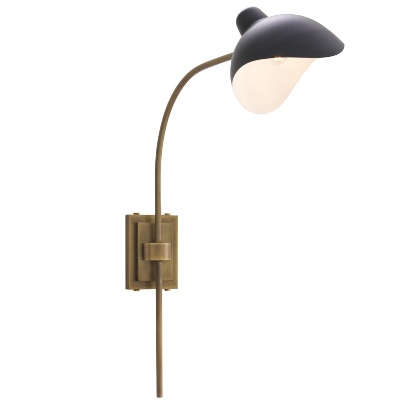 Бра Eichholtz Wall Lamp Pelham Brass Черный Латунь Античная полированная в Новосибирске | Loft Concept 