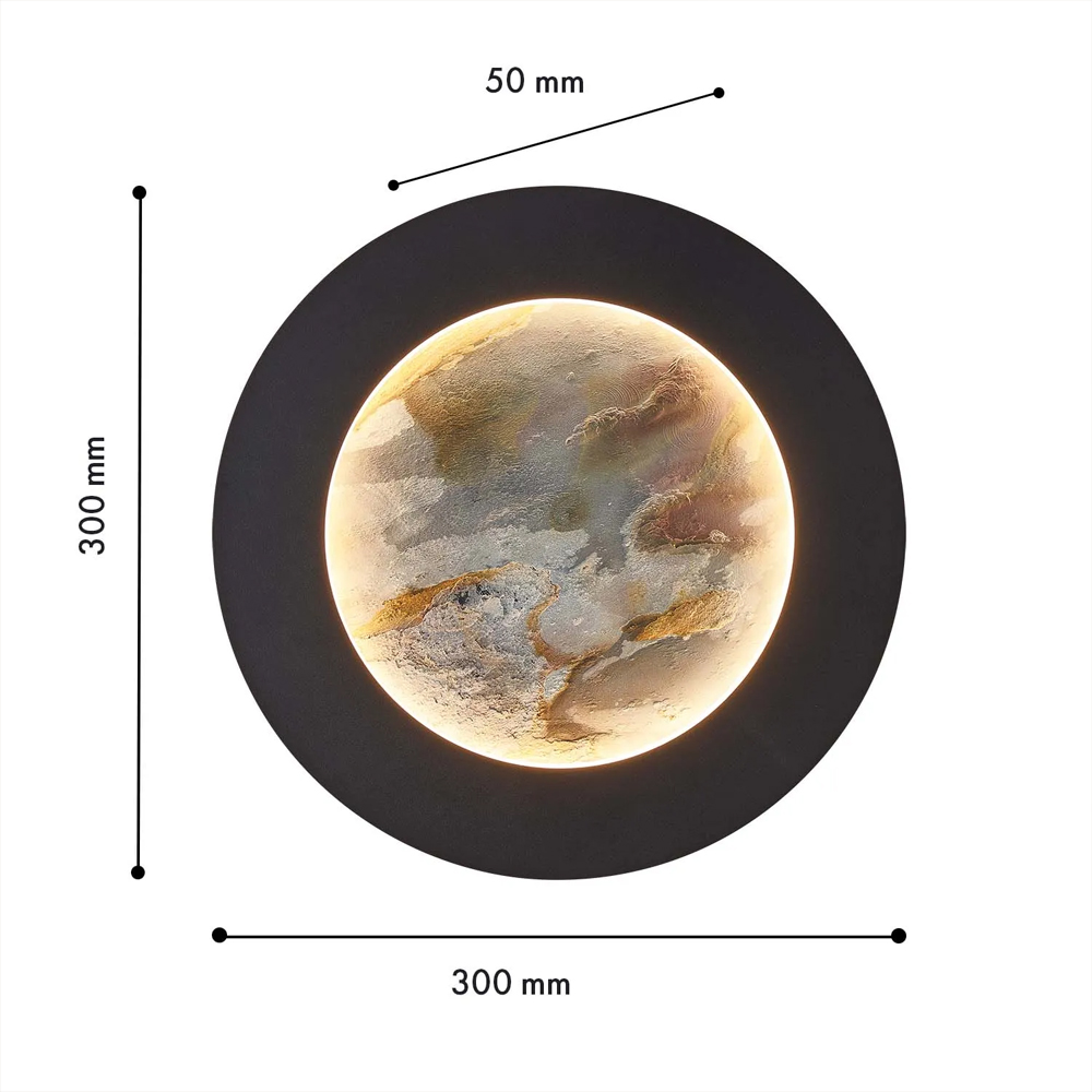 Бра в форме диска черного цвета Borders of Black в Новосибирске