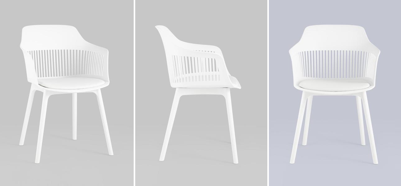 Стул Crocus Chair Белый цвет Подушка эко-кожа - фото