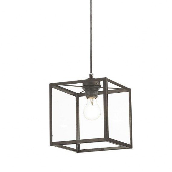 Подвесной светильник Loft Industrial Ortogonal Pendant Cube Brown Прозрачное Стекло Коричневый в Новосибирске | Loft Concept 