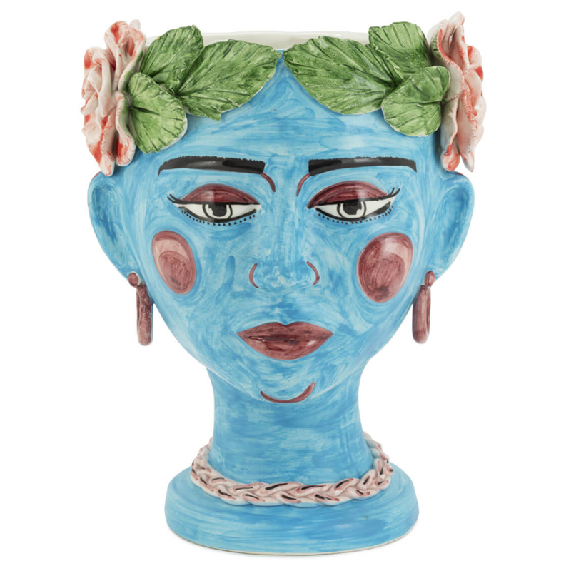 Ваза VASE HEAD SELVA COLOR Light blue Винтажный голубой Зеленый в Новосибирске | Loft Concept 