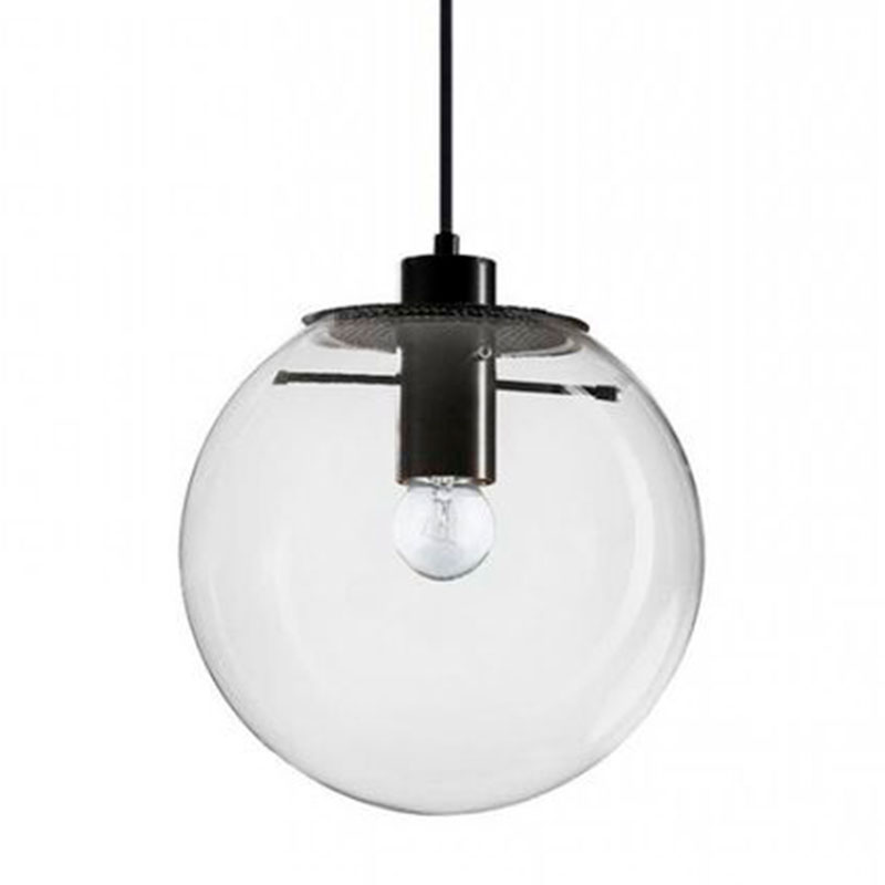 Подвесной светильник Selene Glass Ball Ceiling Lights Black  40 cm Черный Прозрачное Стекло в Новосибирске | Loft Concept 