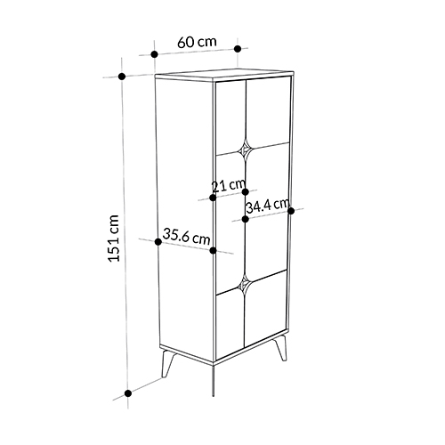 Комод белый с 4-мя дверцами на металлических ножках SPARK MULTIPURPOSE CABINET WHITE в Новосибирске