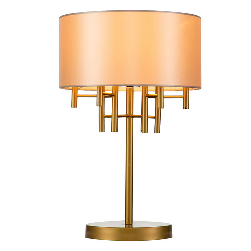 Настольная лампа Латунь Oswell Lampshade Table Lamp Латунь Бежевый в Новосибирске | Loft Concept 