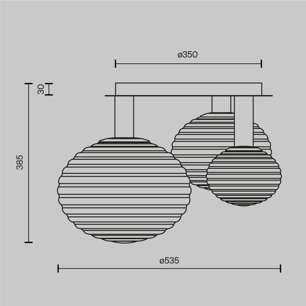 Потолочный светильник Triple ribbed base в Новосибирске