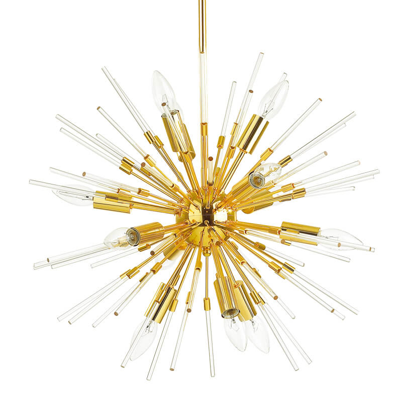 Люстра Welund Sputnik Chandelier gold Глянцевое золото Прозрачный в Новосибирске | Loft Concept 