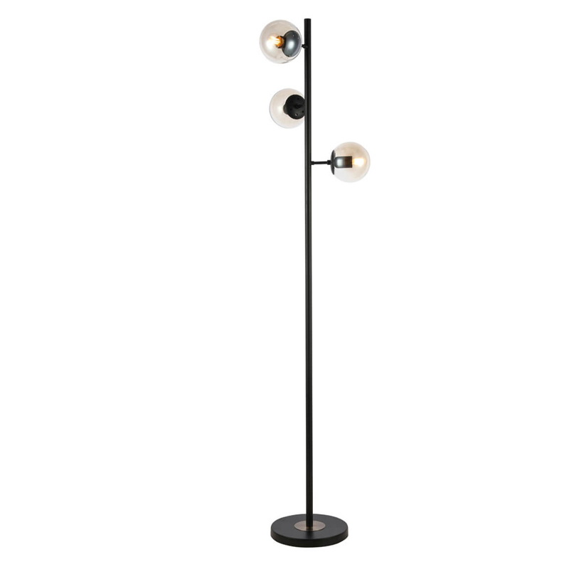 Торшер Modo Floor Lamp Ambre Black Черный Янтарный в Новосибирске | Loft Concept 