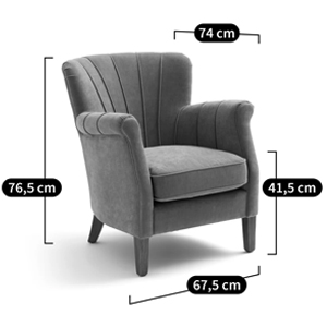 Кресло велюровое на ножках из массива ясеня Jessie Armchair в Новосибирске