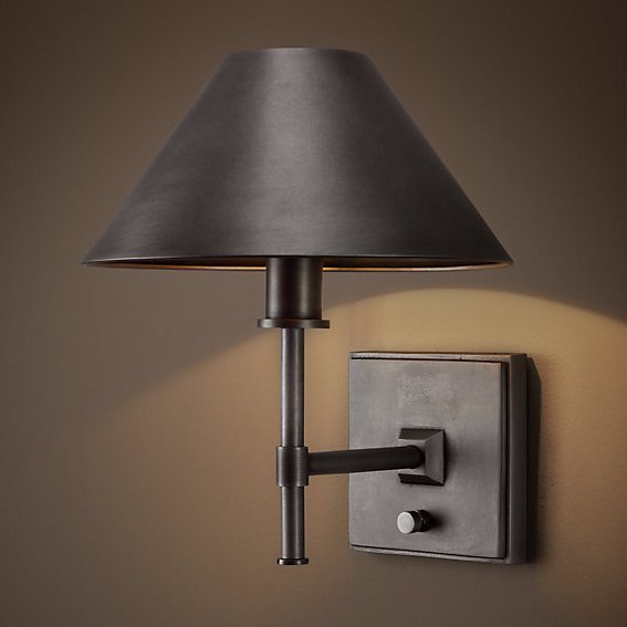 Бра RH Petite Candlestick SCONCE Aged steel Графит в Новосибирске | Loft Concept 