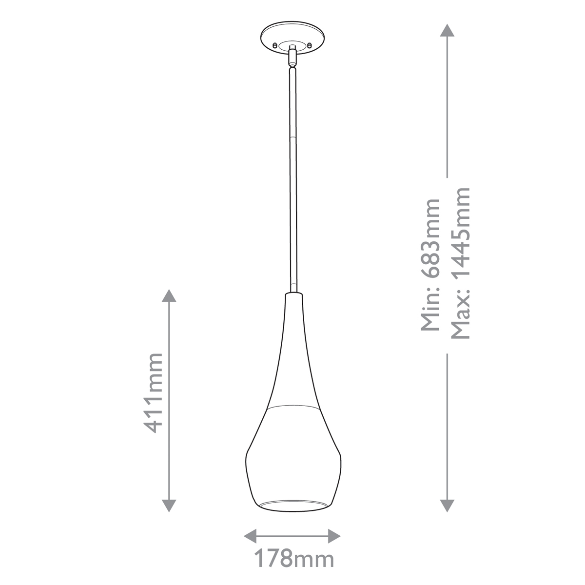 Подвесной светильник каплевидной формы с комбинированным плафоном из стали и белого матового стекла Kichler в Новосибирске