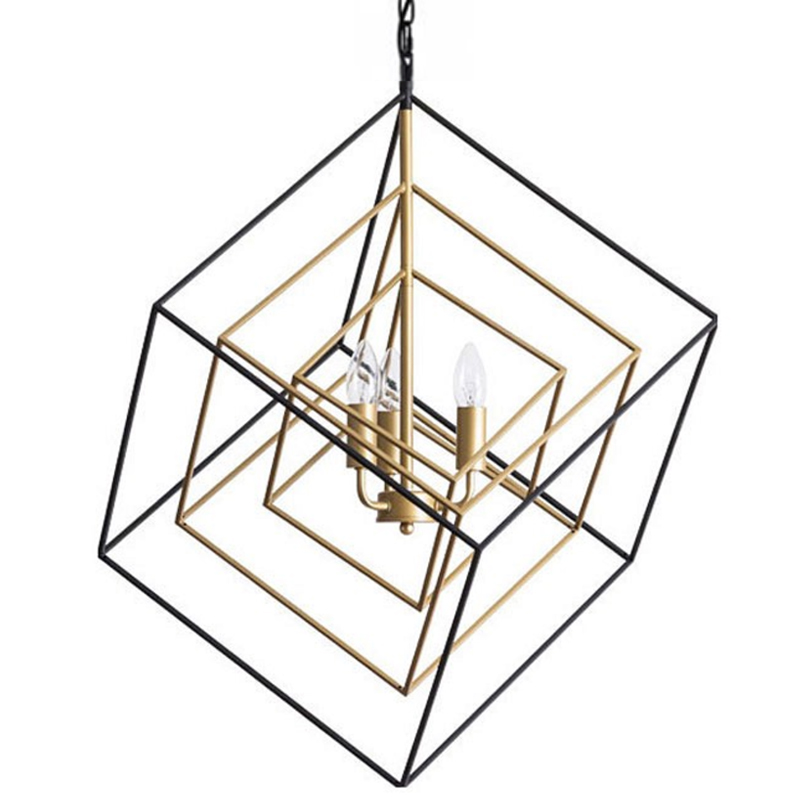 Светильник CUBIST Pendant Black and Gold 3 lamp Золотой Черный в Новосибирске | Loft Concept 