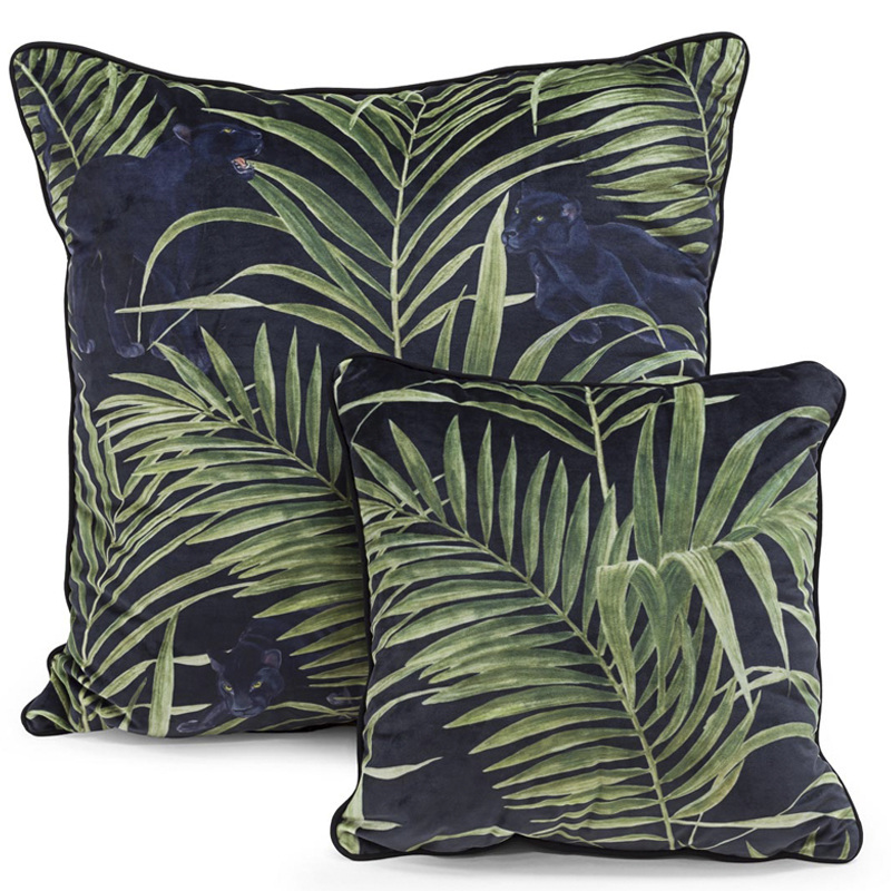 Комплект подушек SET PILLOW ABHIKA black-green Зеленый Черный в Новосибирске | Loft Concept 