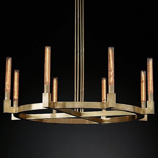 Люстра RH CANELLE Round Chandelier 8 Modern Brass Латунь в Новосибирске | Loft Concept 