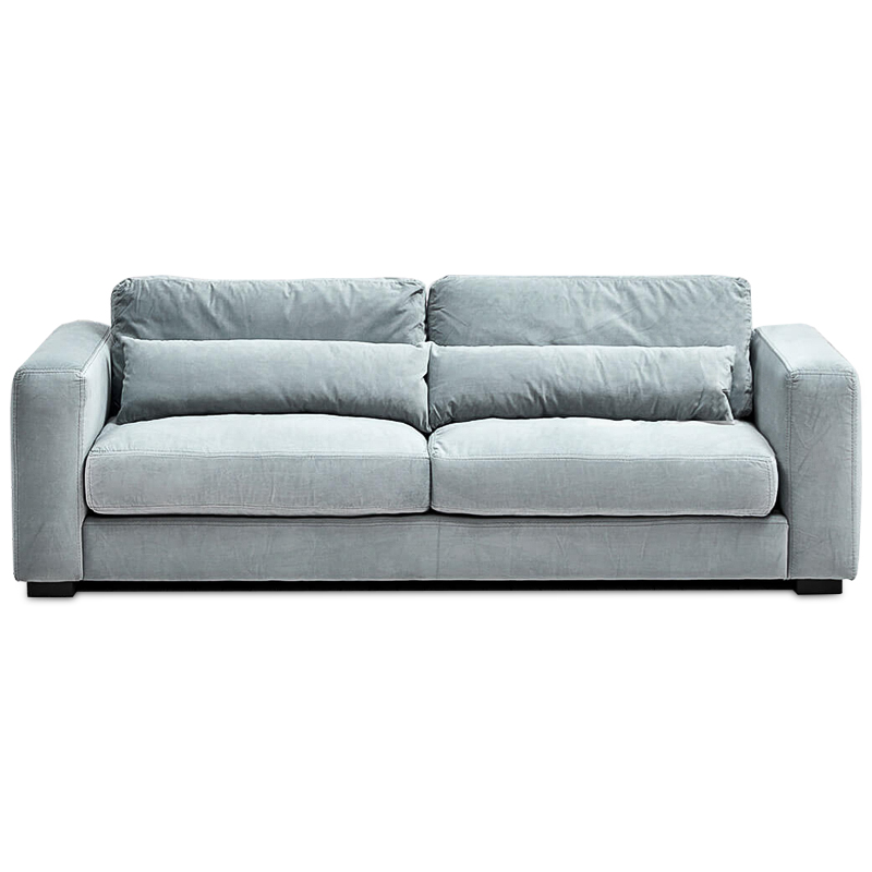 Диван Kleber Sofa soft blue Голубой пастельный Черный в Новосибирске | Loft Concept 