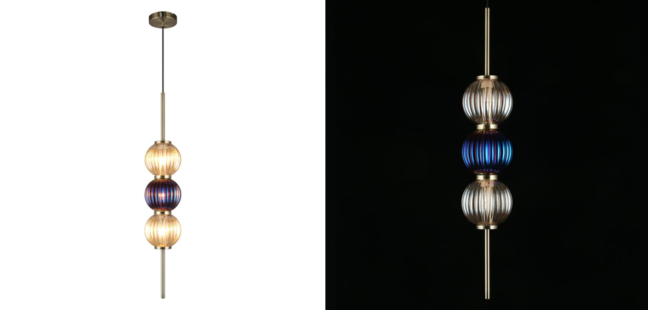 Подвесной светильник Shell Beads с цветным стеклом Подвесной светильник Shell Beads с цветным стеклом - Loft-Concept в Новосибирске
