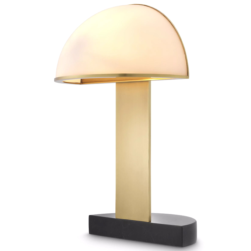 Настольная лампа Eichholtz Table Lamp Archer Белое матовое стекло Латунь Черный в Новосибирске | Loft Concept 