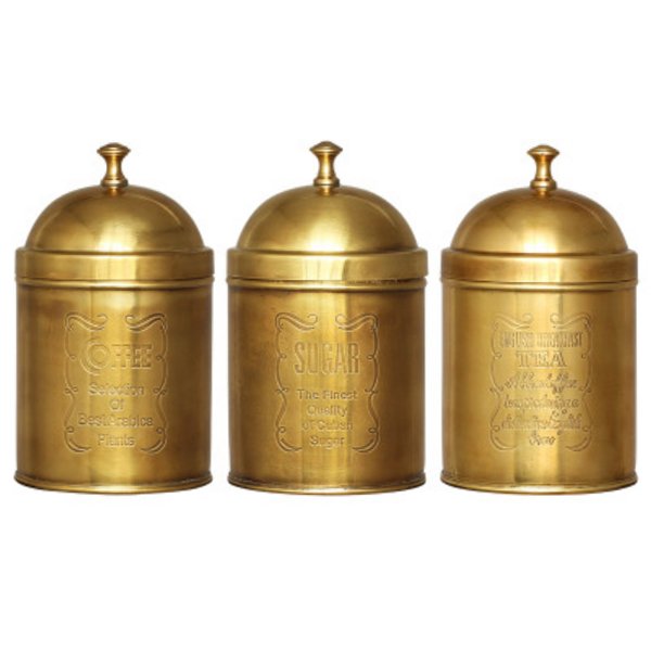 Набор банок Kitchen Canister Sets Brass Латунь в Новосибирске | Loft Concept 