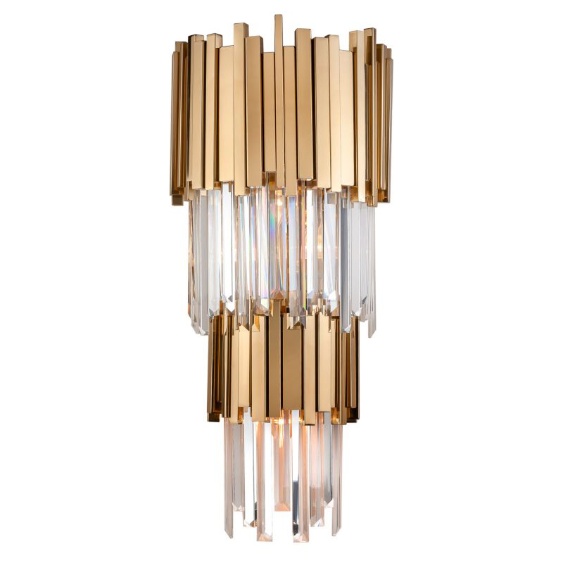 Бра Luxxu Modern Cascade Wall Lamp Gold 71 Золотой Прозрачное Стекло в Новосибирске | Loft Concept 