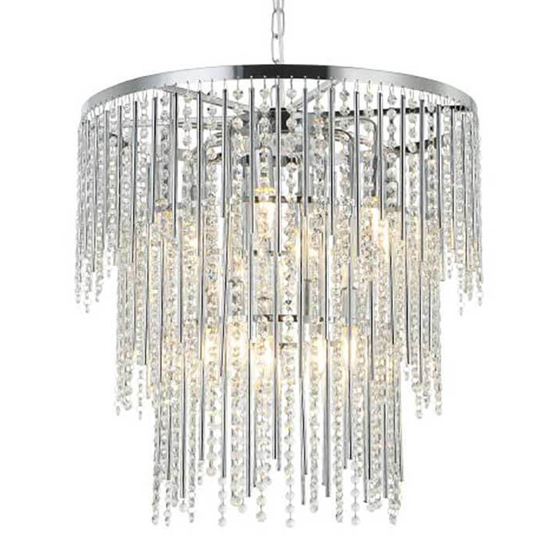 Люстра Crystal Wind Chimes Chrome Chandelier Хром Прозрачный в Новосибирске | Loft Concept 