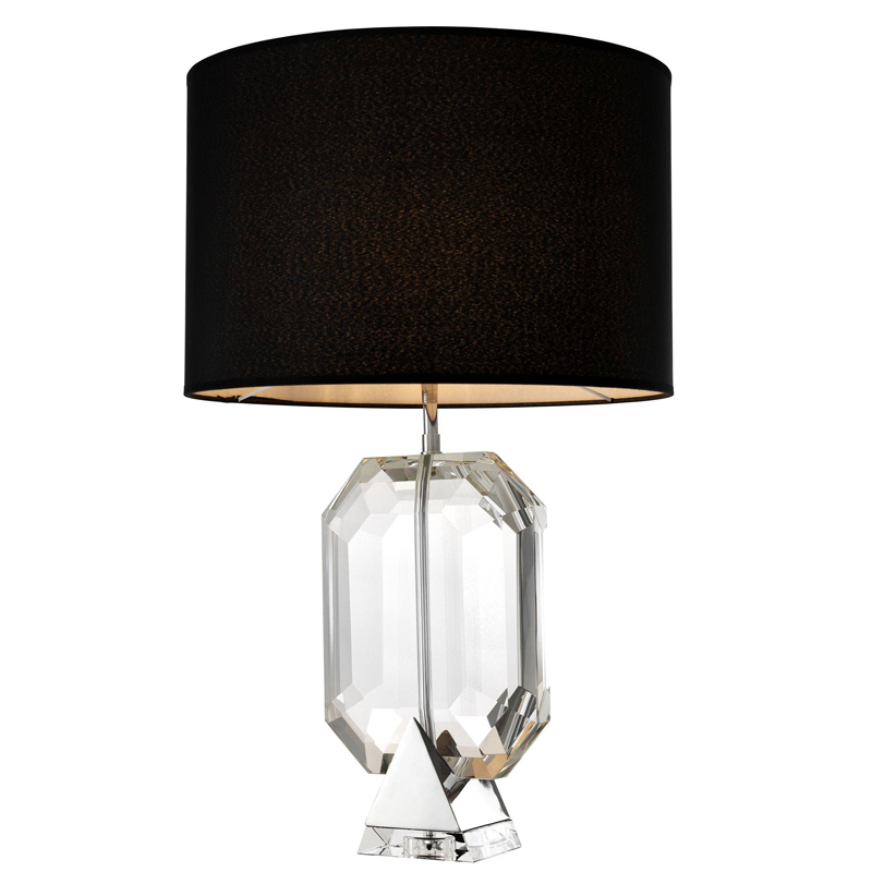 Настольная лампа Eichholtz Table Lamp Emerald Nickel & black Черный Никель Прозрачный в Новосибирске | Loft Concept 