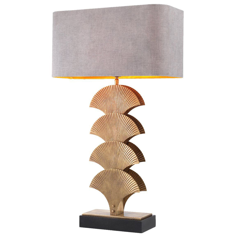 Настольная лампа Eichholtz Table Lamp Iris Черный Винтажная латунь Серый в Новосибирске | Loft Concept 