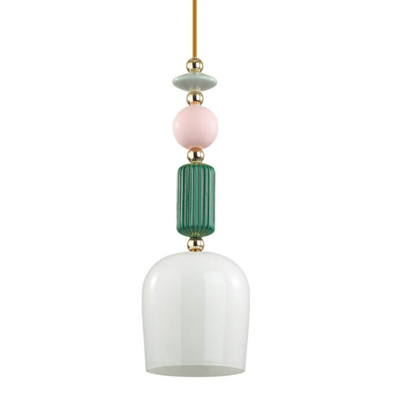 Подвесной светильник Iris hanging lamp candy green Белое матовое стекло Розовый пастельный Зеленый в Новосибирске | Loft Concept 