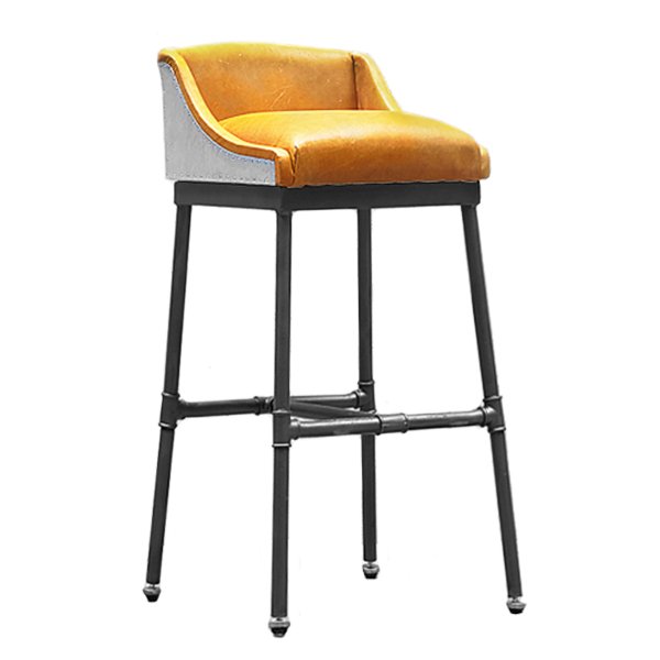 Барный стул Iron Scaffold Bar stool Yellow Желтый Темный хром в Новосибирске | Loft Concept 