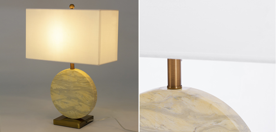 Настольная лампа Lua Grande Table Lamp beige marble Настольная лампа Lua Grande Table Lamp beige marble - Loft-Concept в Новосибирске