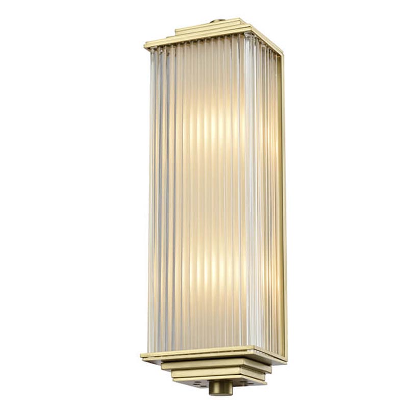 Бра Brion Glass Rectangle Wall Lamp Brass Латунь Прозрачный (Transparent) в Новосибирске | Loft Concept 