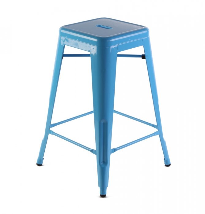 Барный стул Tolix Bar Stool 65 Черный Салатовый Нержавеющая сталь Оранжевый Красный Зеленый Желтый Голубой Белый в Новосибирске | Loft Concept 