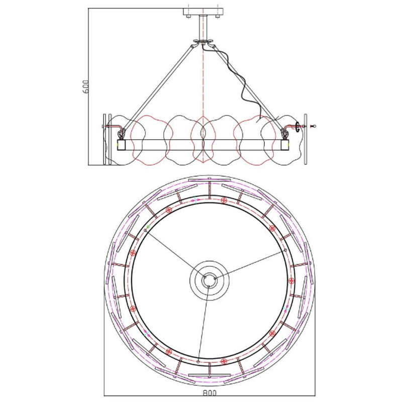 Люстра Мрамор Lucretia Marble Round Chandelier 80 см в Новосибирске