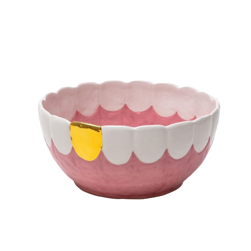 Блюдо Seletti Toothy Frootie Золотой Розовый Белый в Новосибирске | Loft Concept 