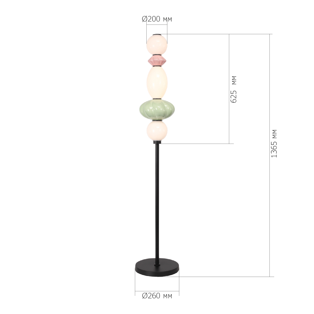 Торшер с фигурными керамическими элементами Fragrant Light в Новосибирске