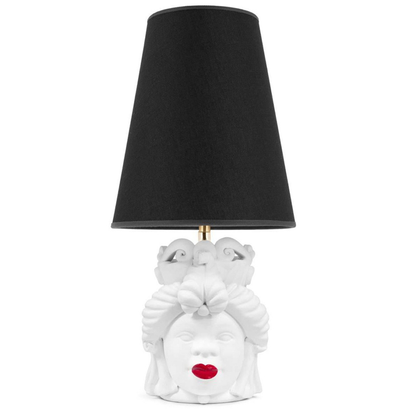 Настольная лампа Table Lamp Moro Lady Small Lipstick Black Белый Черный Красный в Новосибирске | Loft Concept 