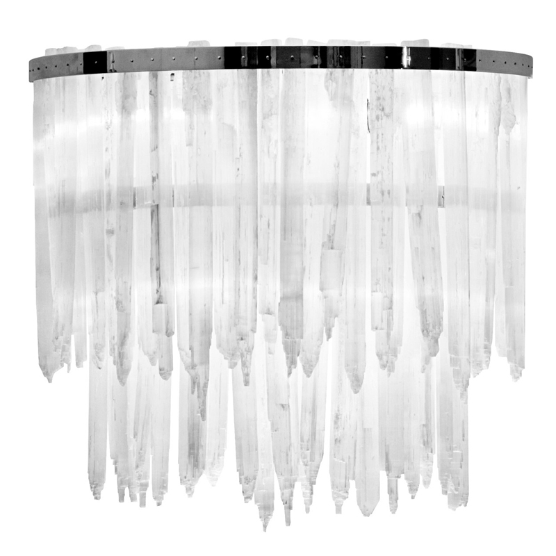 Бра LAMP APPLIQUE SELENITE Никель Прозрачный белый в Новосибирске | Loft Concept 