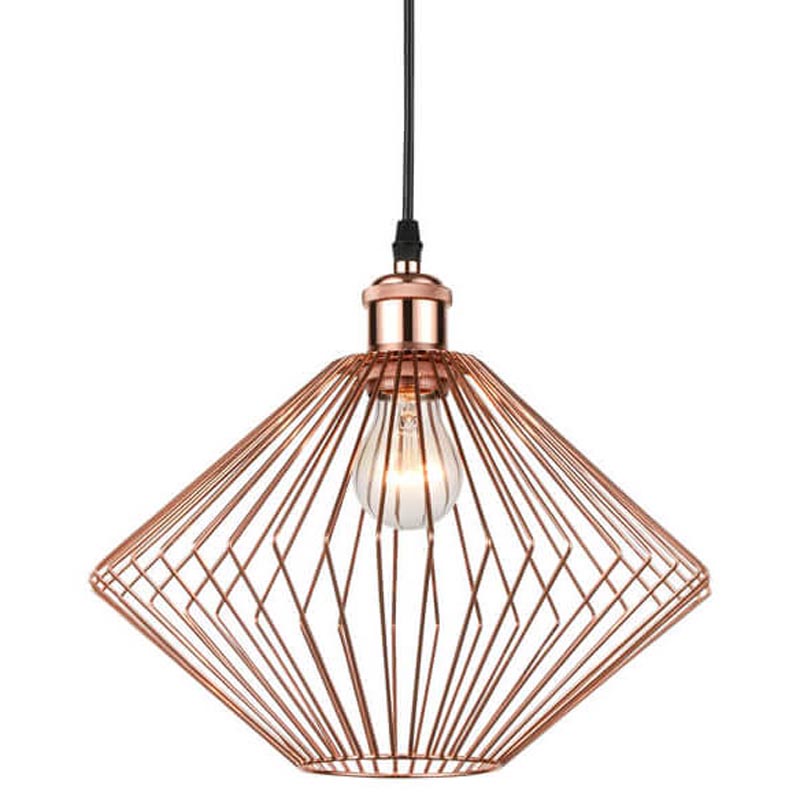 Подвесной светильник Loft Wire Cage pink gold Розовое золото Черный в Новосибирске | Loft Concept 