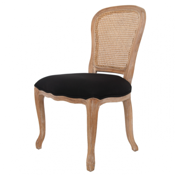 Стул French chairs Provence Neman Black Rattan Chair Черный Бежевый в Новосибирске | Loft Concept 