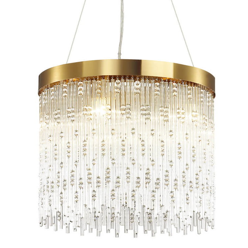 Люстра Hailstorm Rain Kerri Chandelier gold 45 Прозрачный (Transparent) Золотой в Новосибирске | Loft Concept 