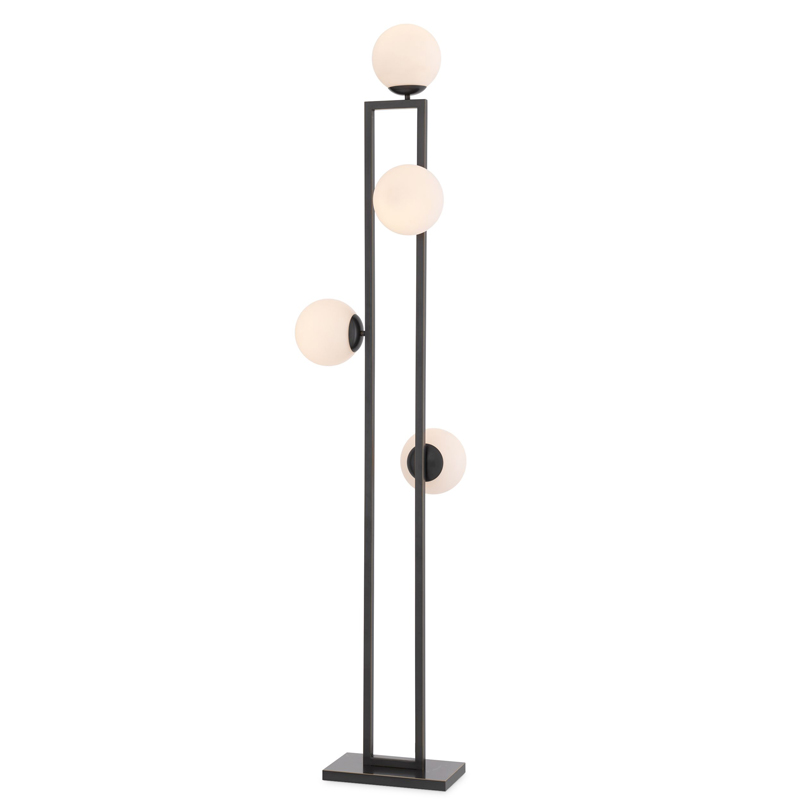 Торшер Eichholtz Floor Lamp Pascal Bronze Темная бронза Белый в Новосибирске | Loft Concept 