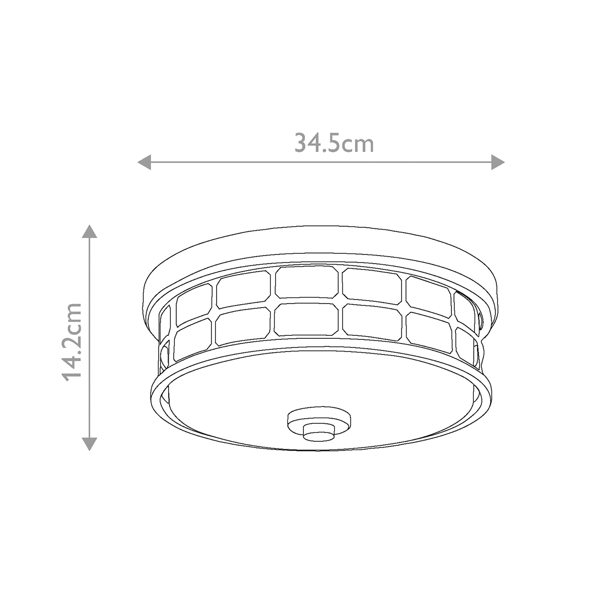 Потолочный светильник для ванных комнат цвета латунь в виде металлической клетки с геометрическими узорами Quoizel в Новосибирске