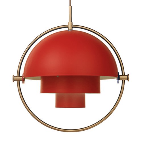 Люстра Louis Weisdorff Gubi Multi-lite Pendant Red Латунь Бургундский красный в Новосибирске | Loft Concept 