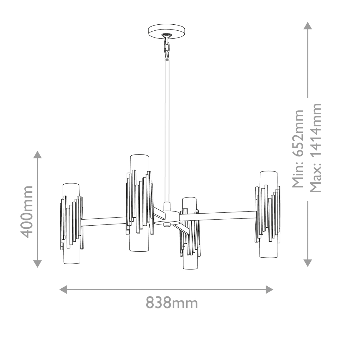 Люстра цвета латунь с 4-мя матовыми цилиндрическими плафонами Elstead Lighting в Новосибирске