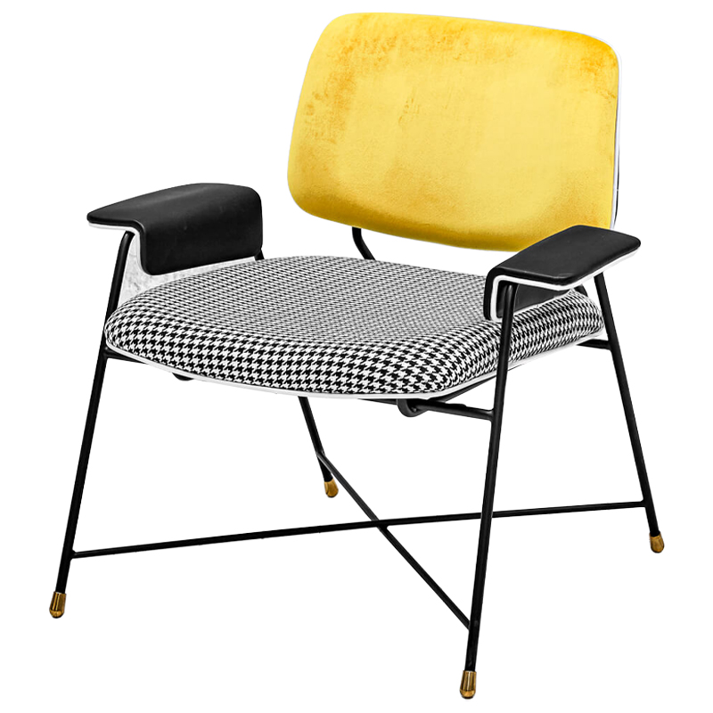 Кресло Bagot Chair Yellow Черно-белый Желтый в Новосибирске | Loft Concept 