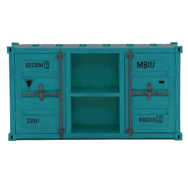 ТВ тумба Морской контейнер Loft TV container turquoise Бирюзовый в Новосибирске | Loft Concept 