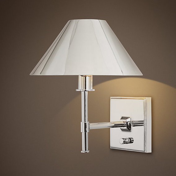 Бра RH Petite Candlestick SCONCE Polished Nickel Хром в Новосибирске | Loft Concept 