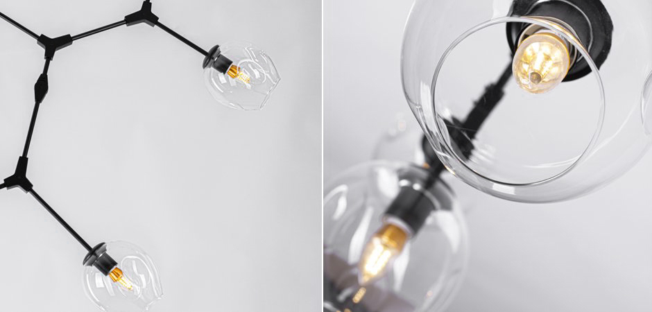 Люстра Сrumpled Glass Bubble Chandelier Black 6 плафонов - фото №2