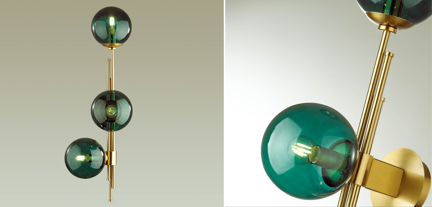 Бра TRILOGY WALL SCONCE Turquoise glass 70 - фото